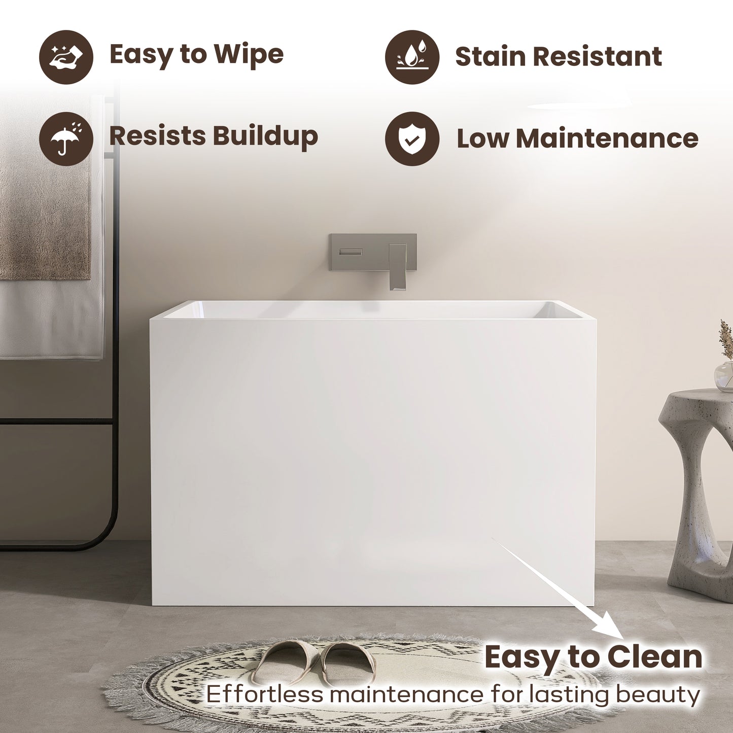39‘’ Freestanding Soaking Acrylic Bathtub AB22-39