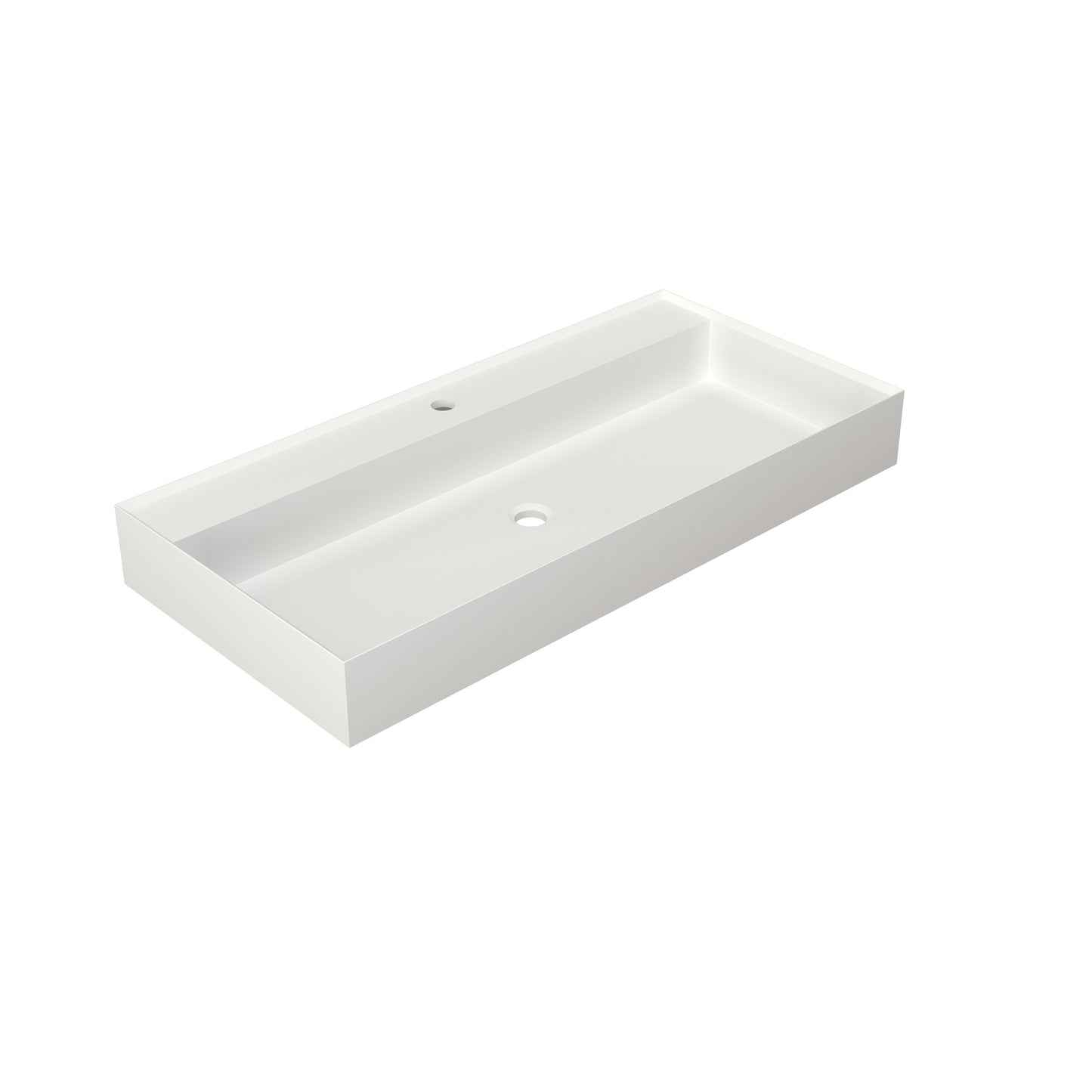 SJ-STARJANE 40''Rectangular Above Counter Bathroom Sink Solid Surface Sink Single Faucet Hole