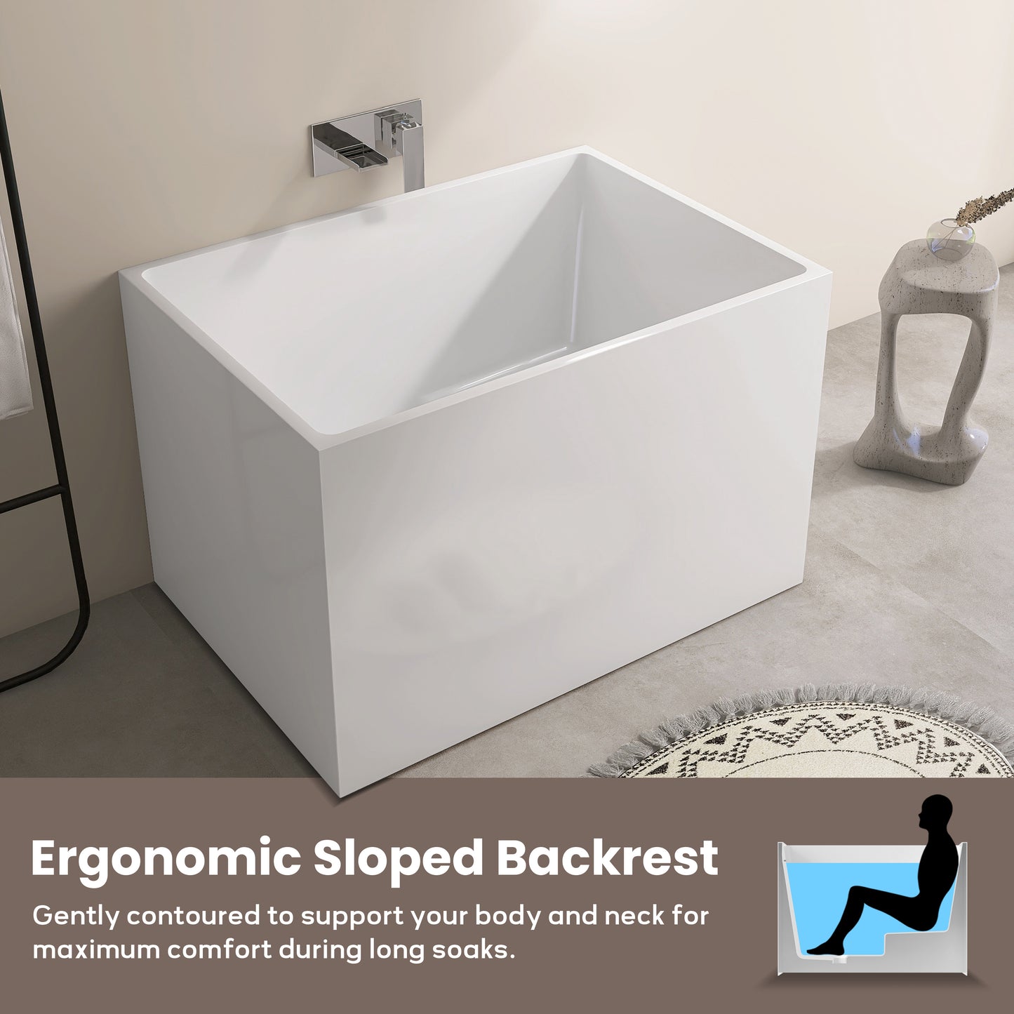 39‘’ Freestanding Soaking Acrylic Bathtub AB22-39