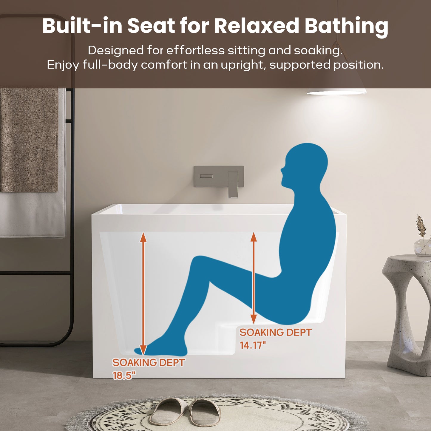 39‘’ Freestanding Soaking Acrylic Bathtub AB22-39
