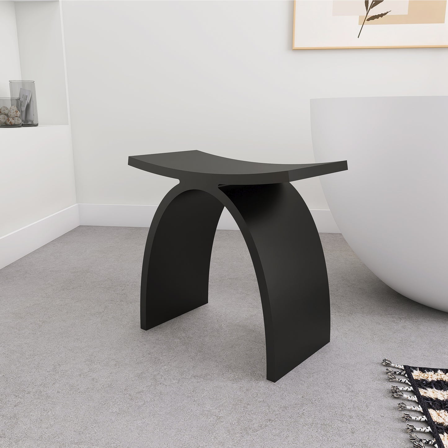SJ-STARJANE 17‘’Freestanding Shower Seat Solid Surface Shower Stool