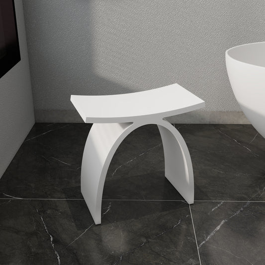 SJ-STARJANE 17‘’Freestanding Shower Seat Solid Surface Shower Stool