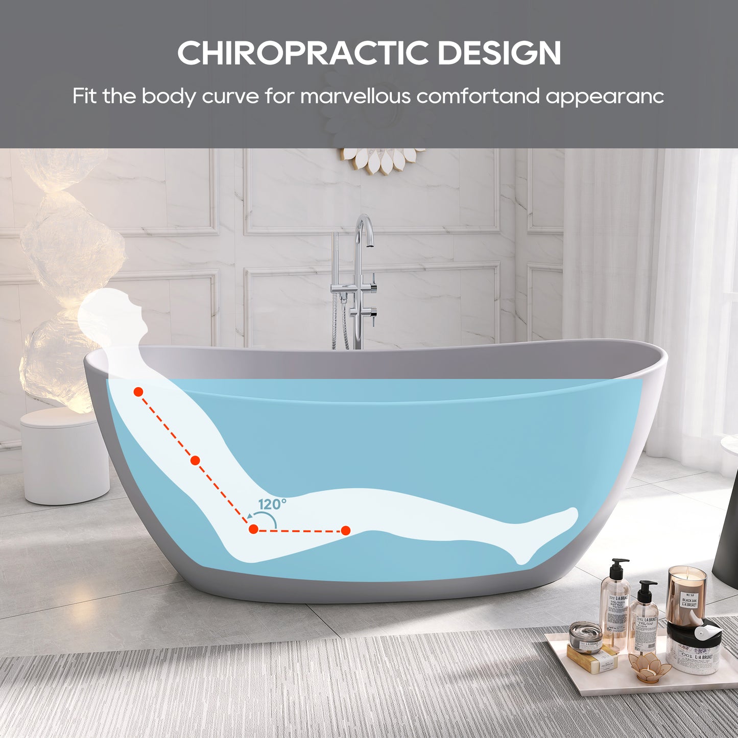 SJ-STARJANE65''Artificial stone freestanding bathtubs Solid surface resin immersion bathtubs