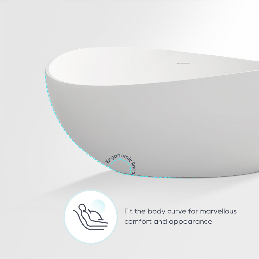 SJ-STARJANE 63" Wave freestanding bathtub Solid surface resin material