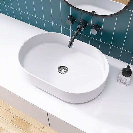 SJ-STARJANE 23'' Oval Bathroom Sink Solid Surface Vessel Sink