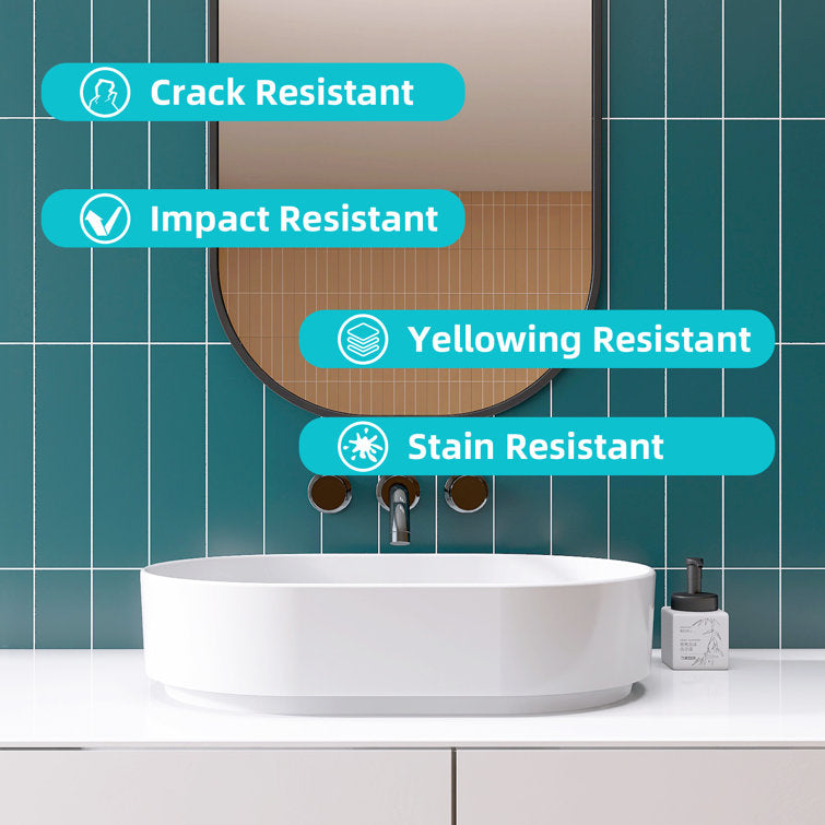 SJ-STARJANE 23'' Oval Bathroom Sink Solid Surface Vessel Sink