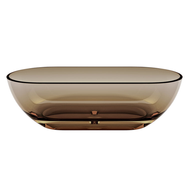 SJ-STARJANE 69'' X 30'' Freestanding Bathtub Solid Surface Stone Resin Soaking Bathtub Transparent