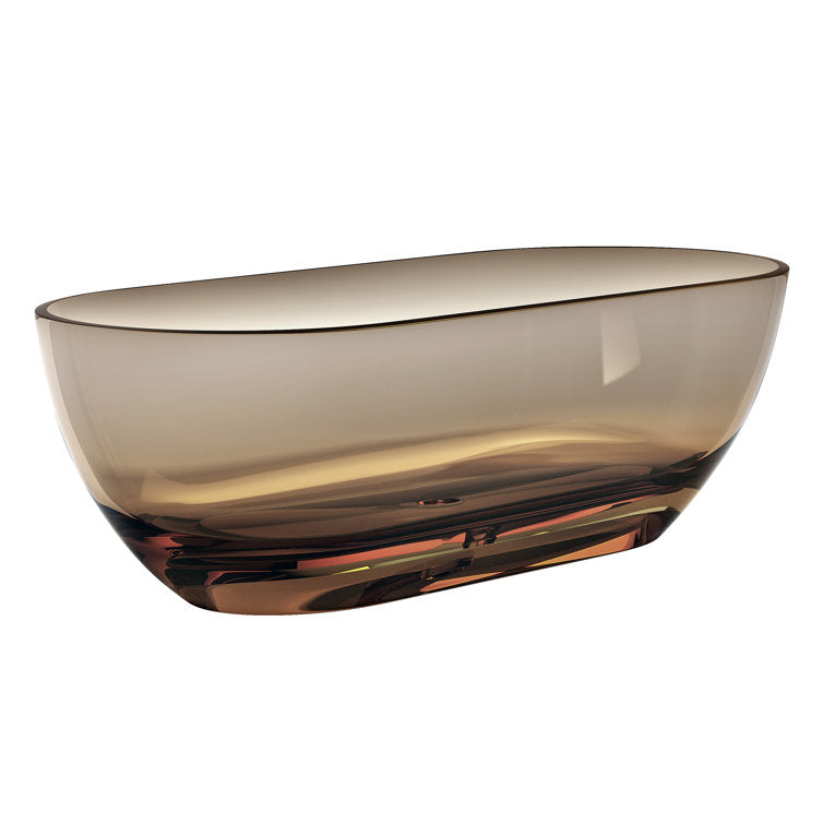 SJ-STARJANE 69'' X 30'' Freestanding Bathtub Solid Surface Stone Resin Soaking Bathtub Transparent