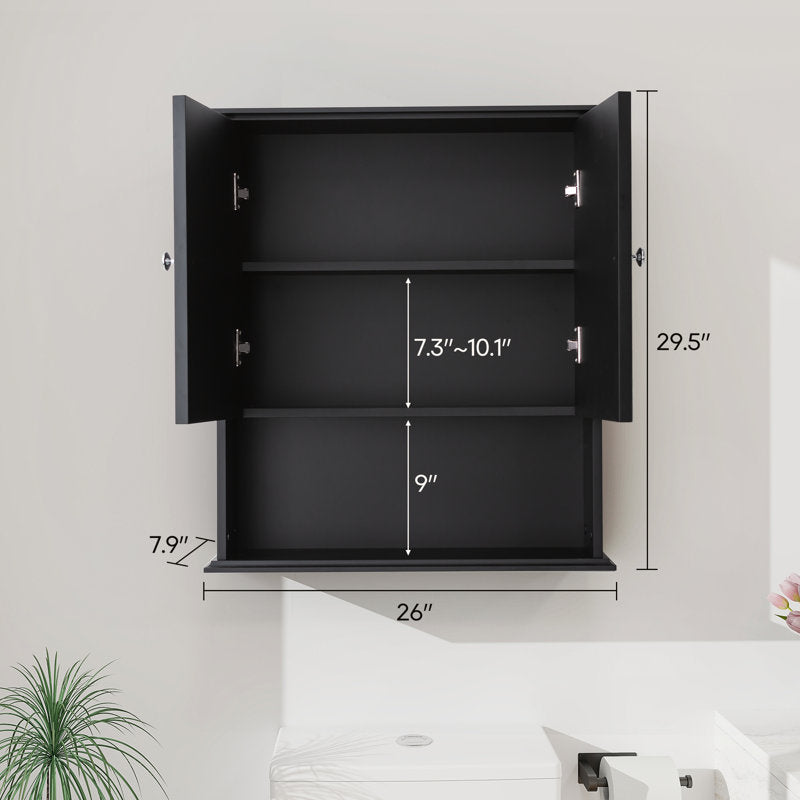 SJ-STARJANE 26 in. W x 30 in. H Wall Bathroom Cabinet Over The Toilet Storage