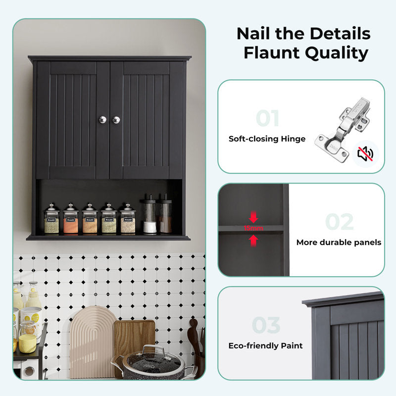SJ-STARJANE 26 in. W x 30 in. H Wall Bathroom Cabinet Over The Toilet Storage