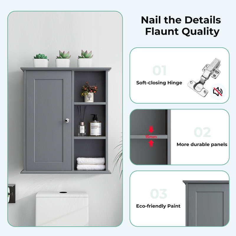 SJ-STARJANE 24 in. W x 7 in. D x 28 in. H Wall Bathroom Cabinet Over the Toilet Storage