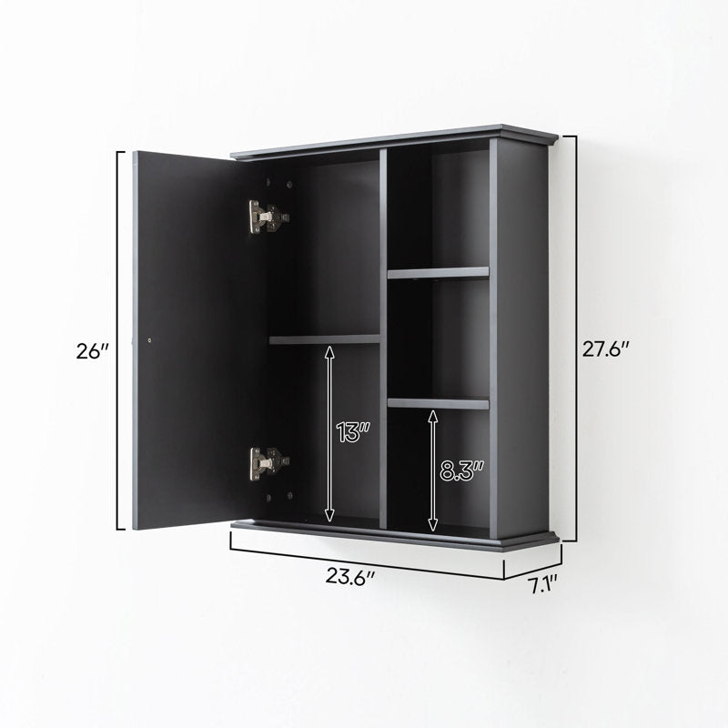SJ-STARJANE 24 in. W x 7 in. D x 28 in. H Wall Bathroom Cabinet Over The Toilet Storage