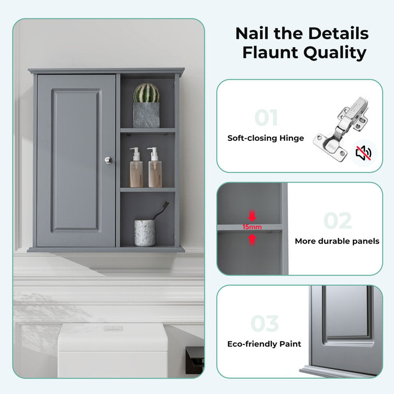 SJ-STARJANE 24 in. W x 7 in. D x 28 in. H Wall Bathroom Cabinet Over The Toilet Storage