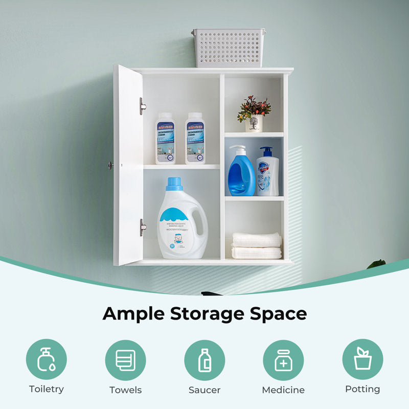 SJ-STARJANE 24 in. W x 7 in. D x 28 in. H Wall Bathroom Cabinet Over The Toilet Storage