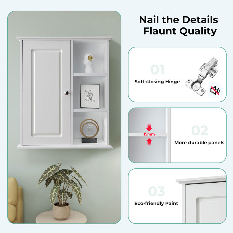 SJ-STARJANE 24 in. W x 7 in. D x 28 in. H Wall Bathroom Cabinet Over The Toilet Storage