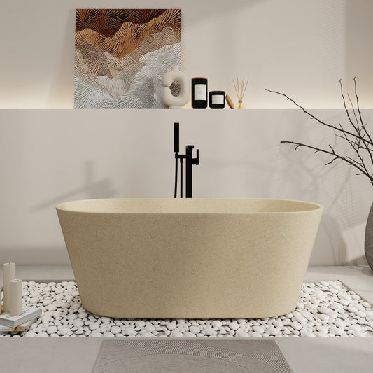 SJ-STARJANE 59‘’Freestanding soaking terrazzo bathtub