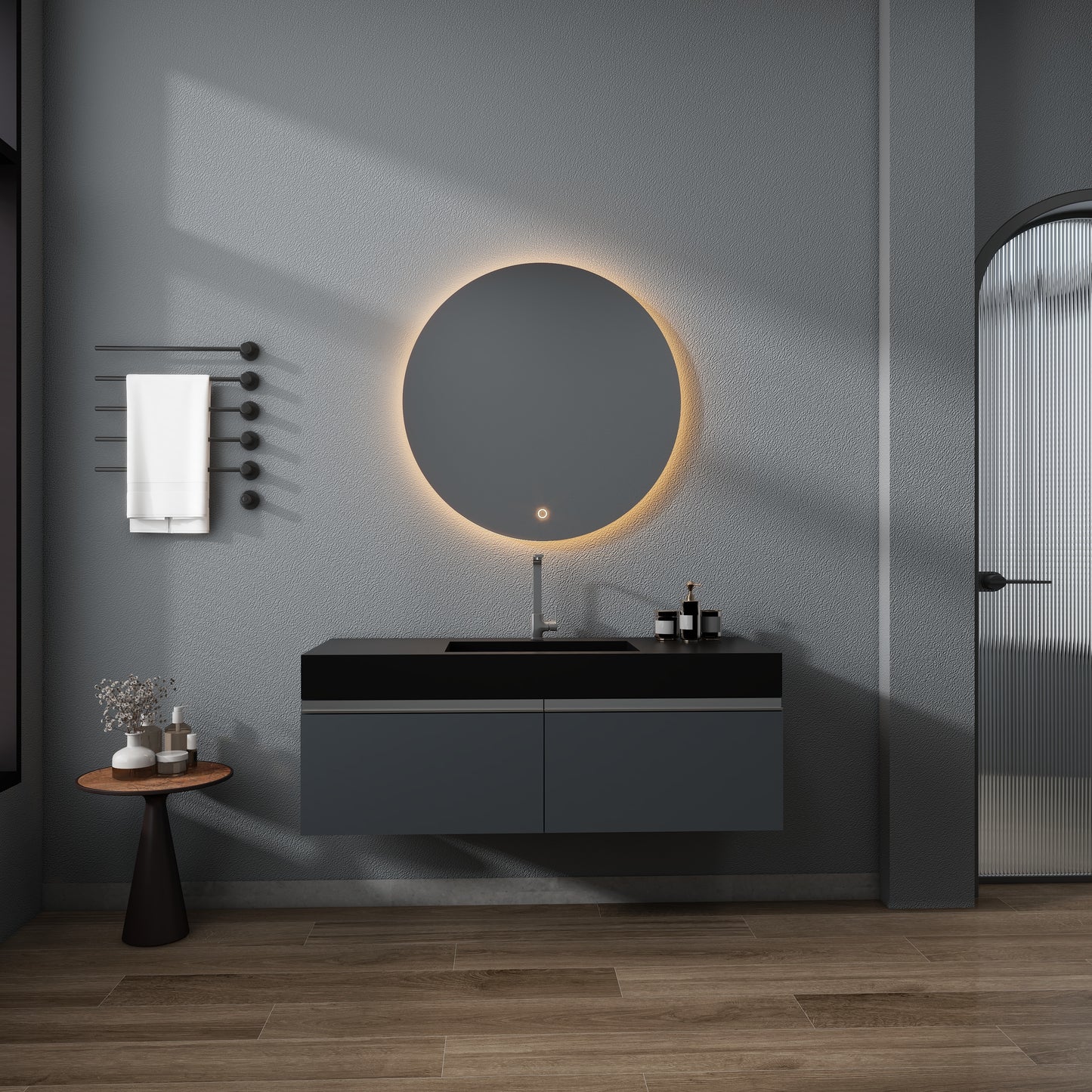 SJ-STARJANE Wall Mount Bathroom Sinks Solid Surface Sinks Single Faucet Hole