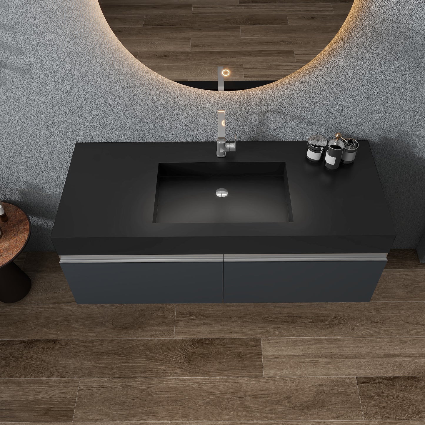 SJ-STARJANE Wall Mount Bathroom Sinks Solid Surface Sinks Single Faucet Hole