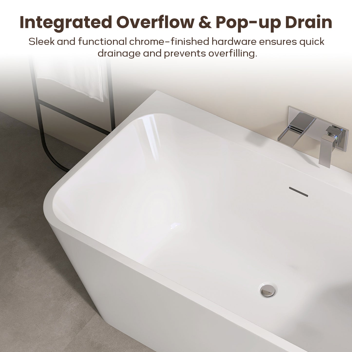 55‘’ Freestanding Soaking Acrylic Bathtub AB12-55