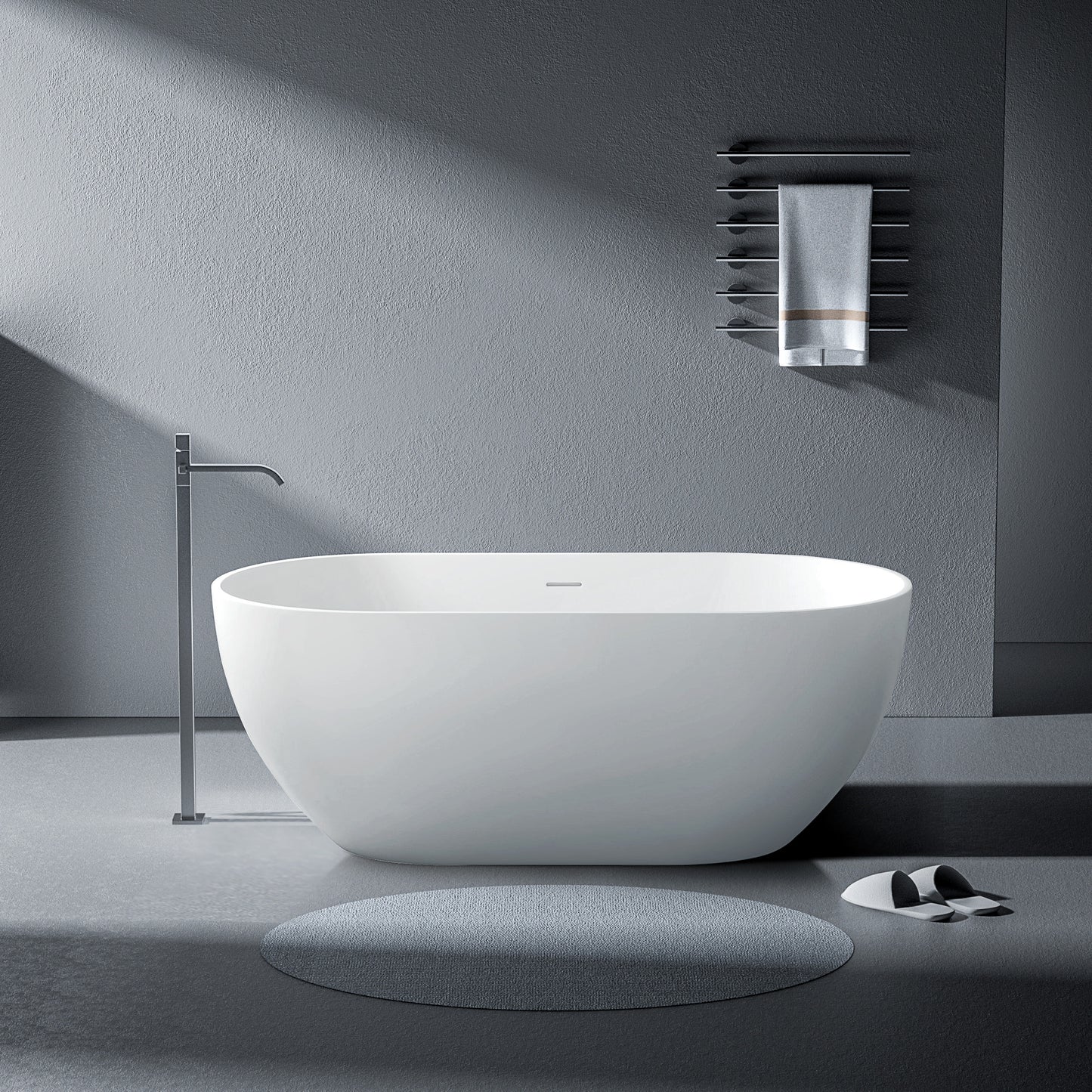 SJ-STARJANE 59''Freestanding immersion solid surface bathtubs